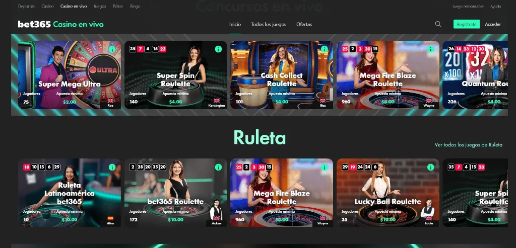 bet365 en vivo gratis - poker, ruleta