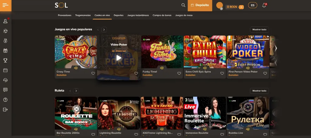 sol casino online