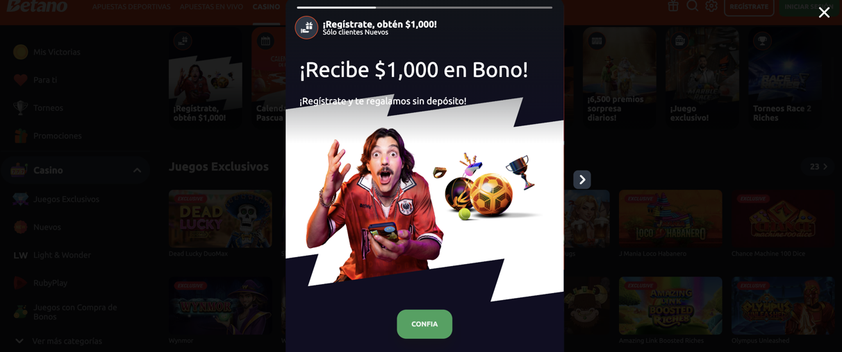 Betano Casino Main Page