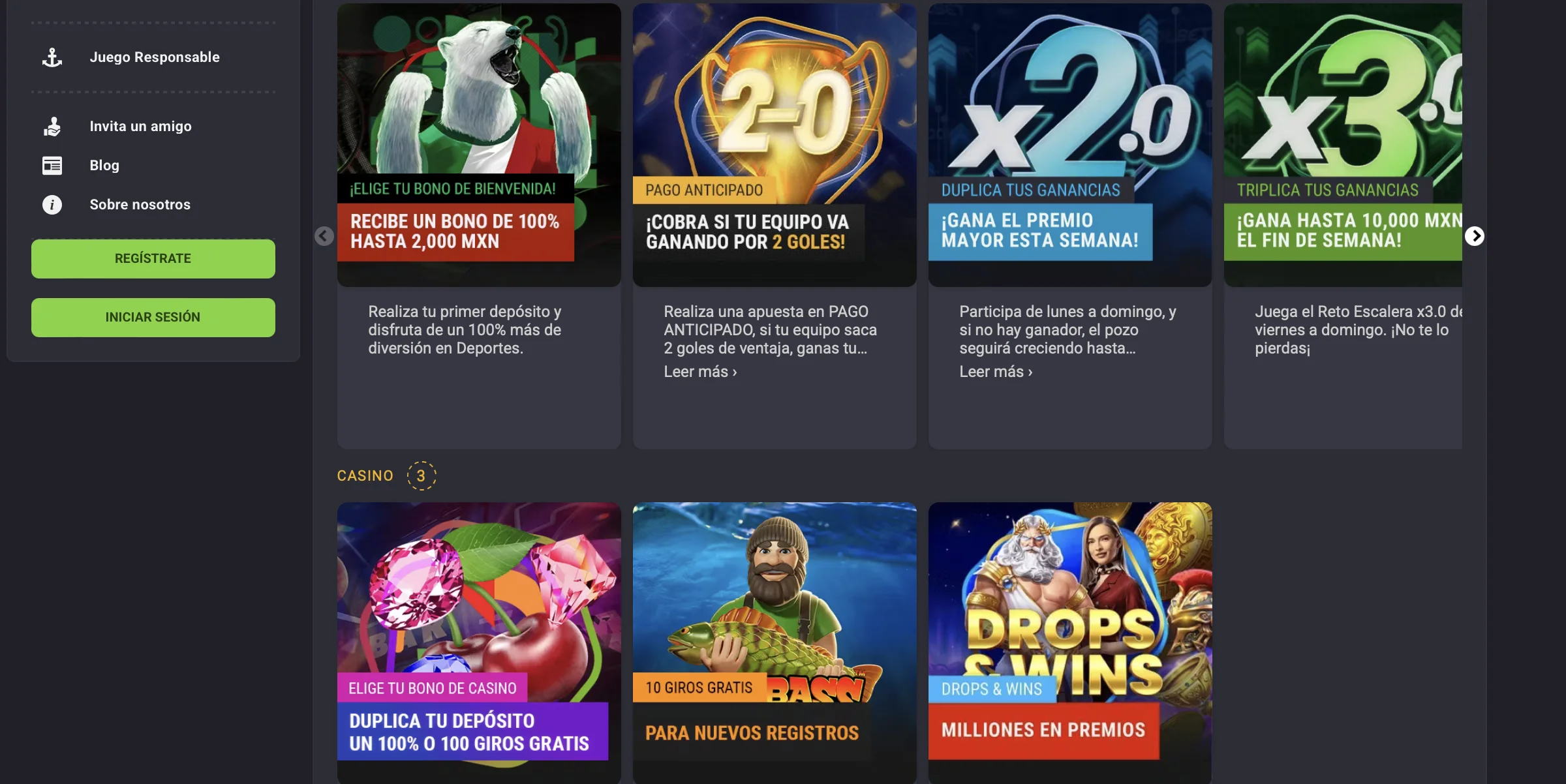 Casinos mexicanos con giros gratis