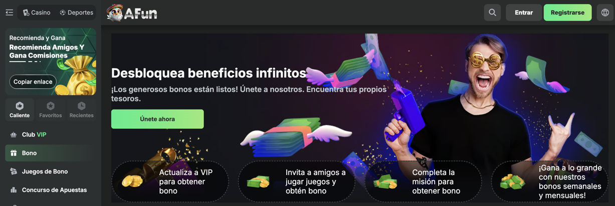 Afun Casino Main Page