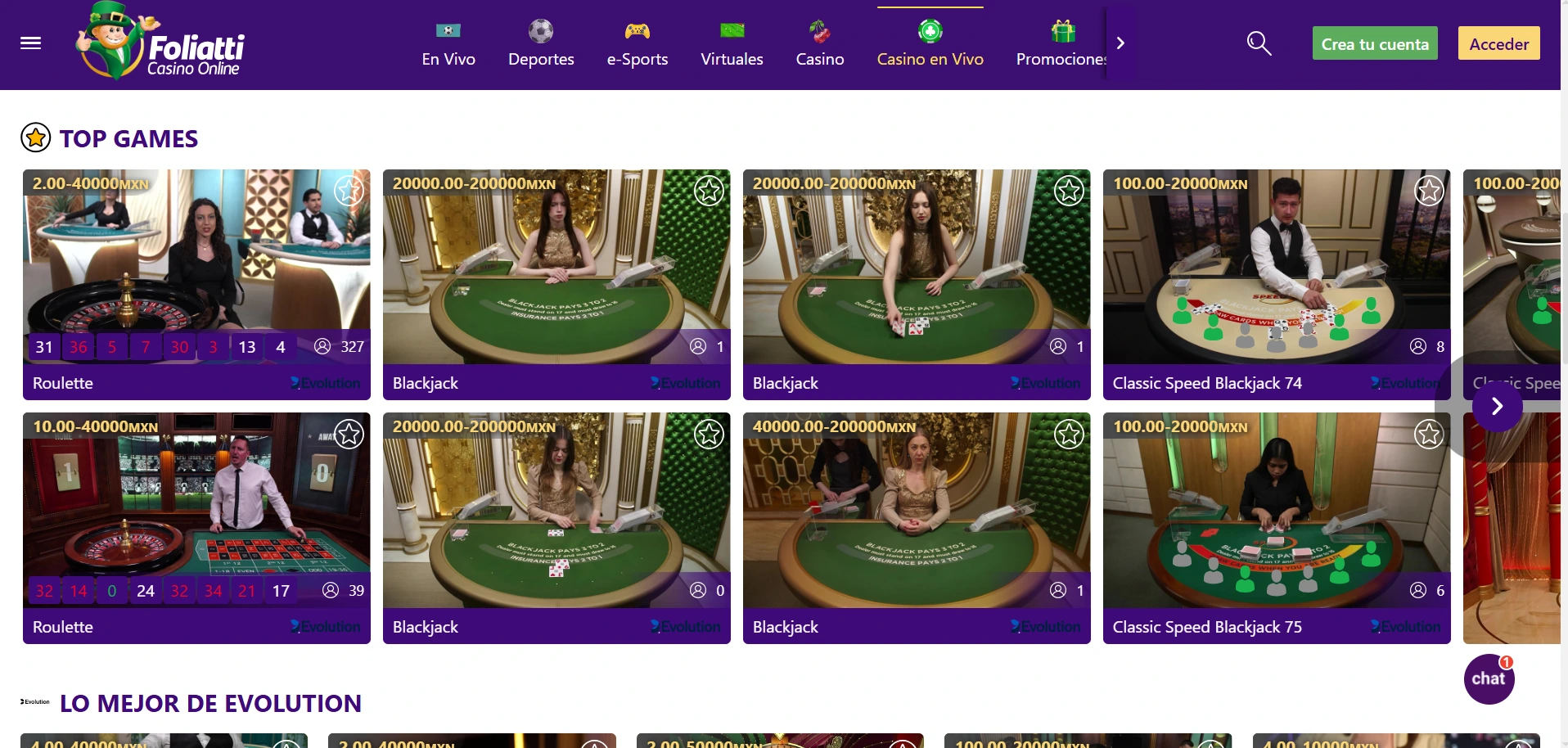 foliatti live games