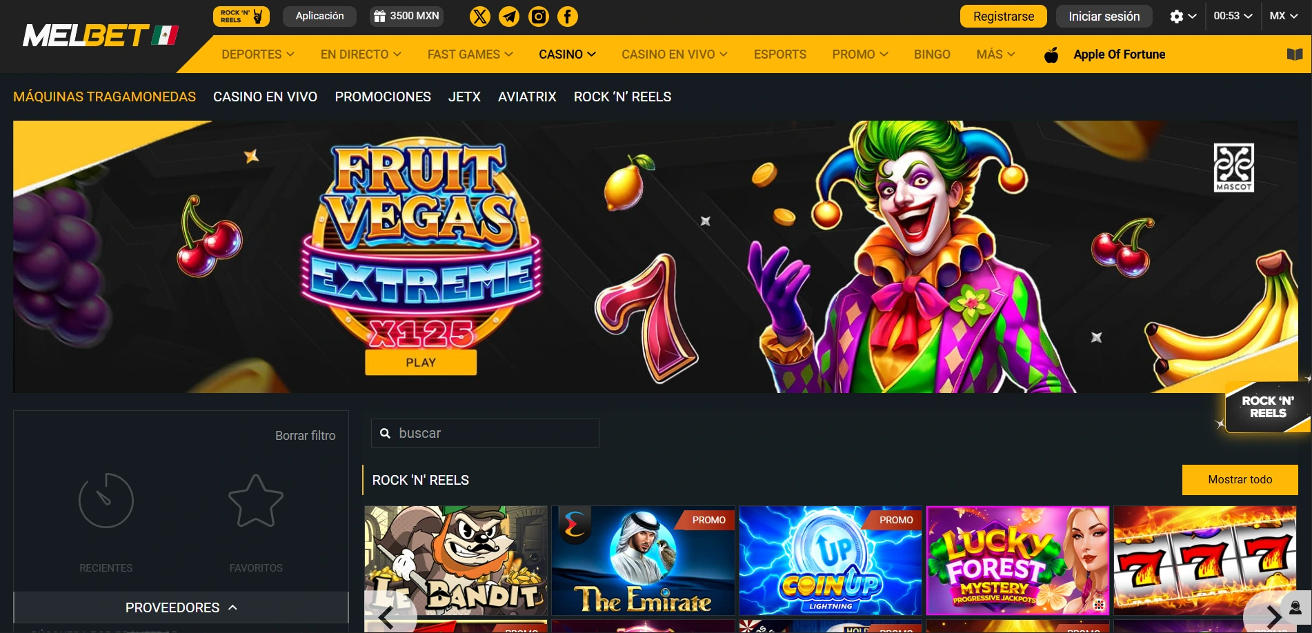 Melbet Casino Main Page