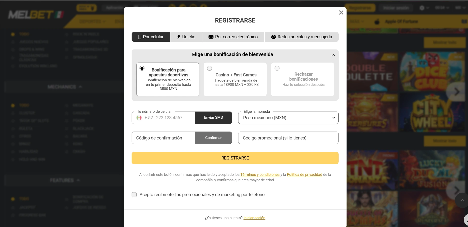 Melbet Registration