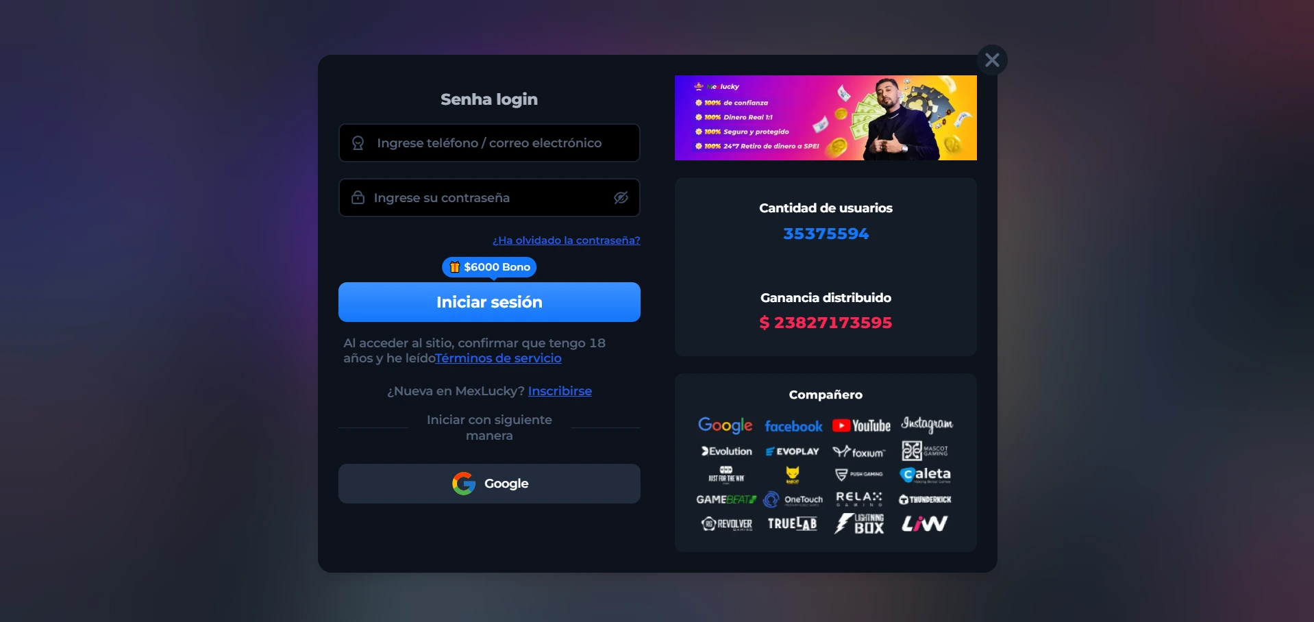 mexlucky casino registro