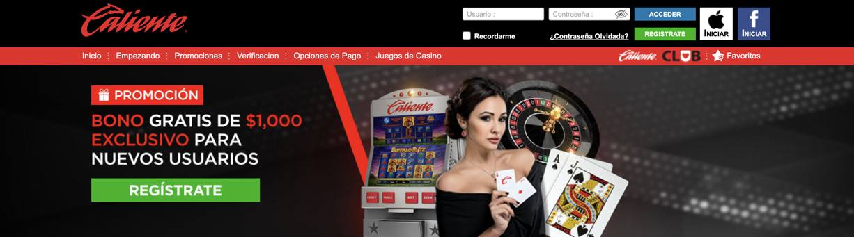 Caliente Casino Main Page