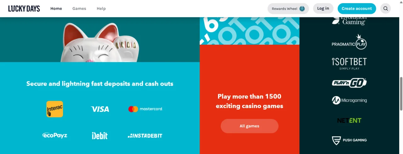 LuckyDays Main Page